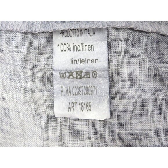 NEW! Gigi Moda Italy 100% Linen Tunic Blouse Asymmetric Hem Lightweight Blue - Picture 7 of 7